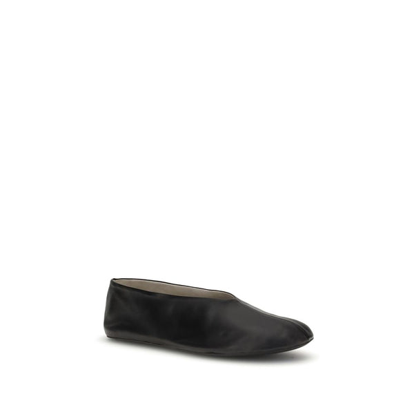 Schwarze Ballett-Flats aus Lammleder