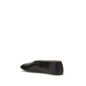 Schwarze Ballett-Flats aus Lammleder
