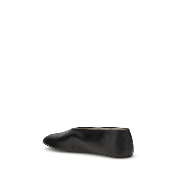 Schwarze Ballett-Flats aus Lammleder