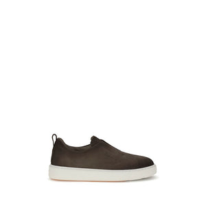 Braune Gummisneaker im Low-Top-Stil