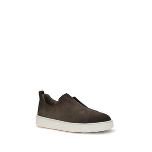Braune Gummisneaker im Low-Top-Stil