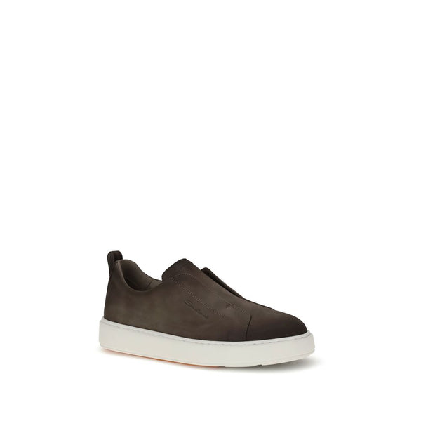 Braune Gummisneaker im Low-Top-Stil