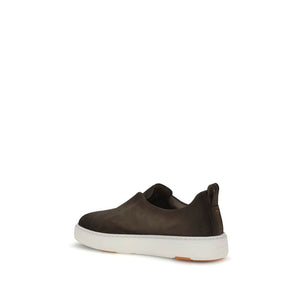 Braune Gummisneaker im Low-Top-Stil