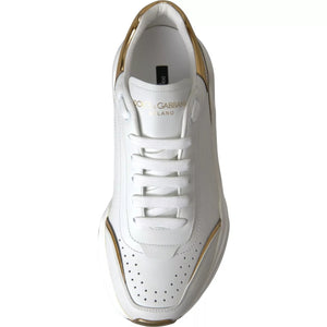 Weiß Gold DAYMASTER Leder Turnschuhe Herren Schuhe