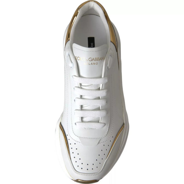 Weiß Gold DAYMASTER Leder Turnschuhe Herren Schuhe