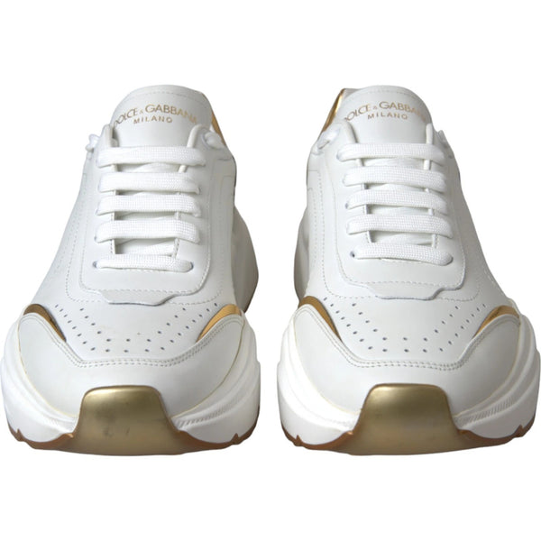 Weiß Gold DAYMASTER Leder Turnschuhe Herren Schuhe