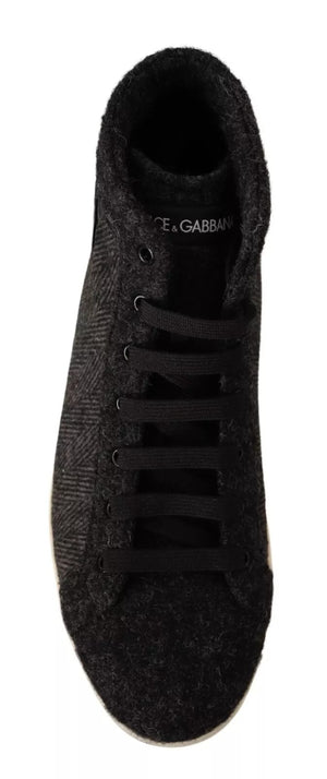 Graue Wolle Baumwolle Casual High Top Sneakers