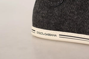 Graue Wolle Baumwolle Casual High Top Sneakers