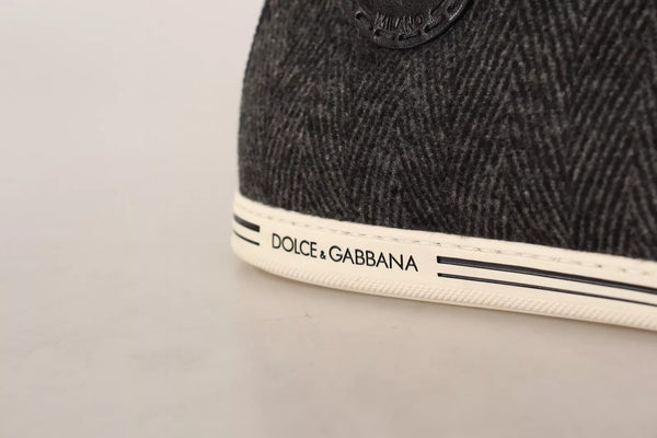 Graue Wolle Baumwolle Casual High Top Sneakers