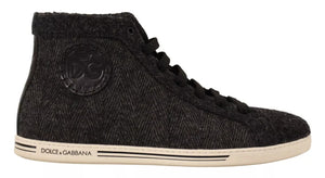 Graue Wolle Baumwolle Casual High Top Sneakers