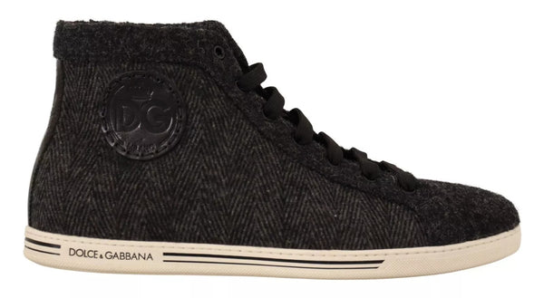 Graue Wolle Baumwolle Casual High Top Sneakers