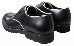Schwarze weiße Lederschuhe für formelle Anlässe