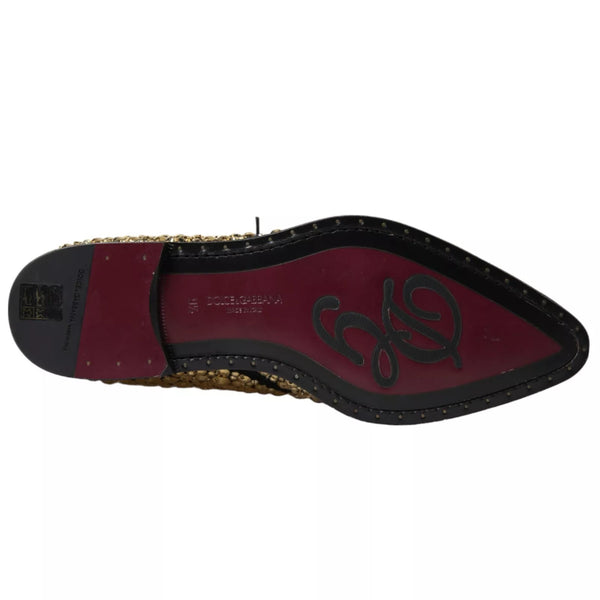 Schwarz Gold verschönerte Derby Schuhe