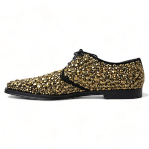 Schwarz Gold verschönerte Derby Schuhe