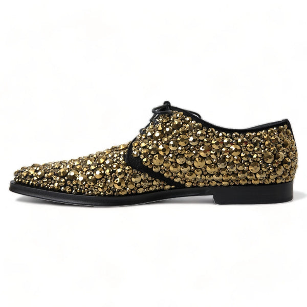 Schwarz Gold verschönerte Derby Schuhe