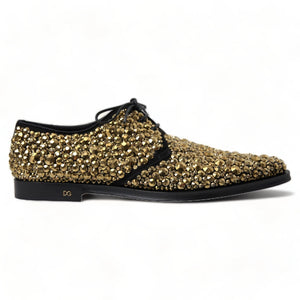 Schwarz Gold verschönerte Derby Schuhe