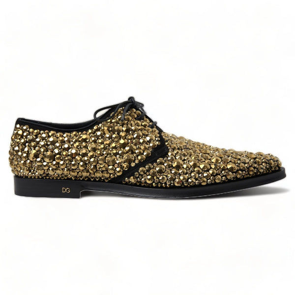 Schwarz Gold verschönerte Derby Schuhe