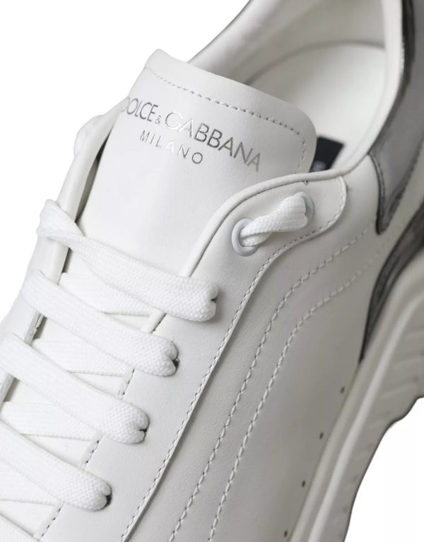 Weiß Silber Leder Sport DAYMASTER Turnschuhe