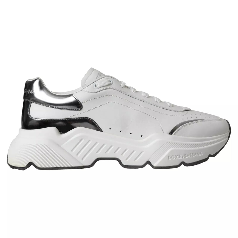 Weiß Silber Leder Sport DAYMASTER Turnschuhe