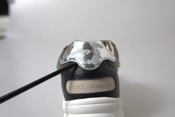 Weiß Silber Leder Sport DAYMASTER Turnschuhe