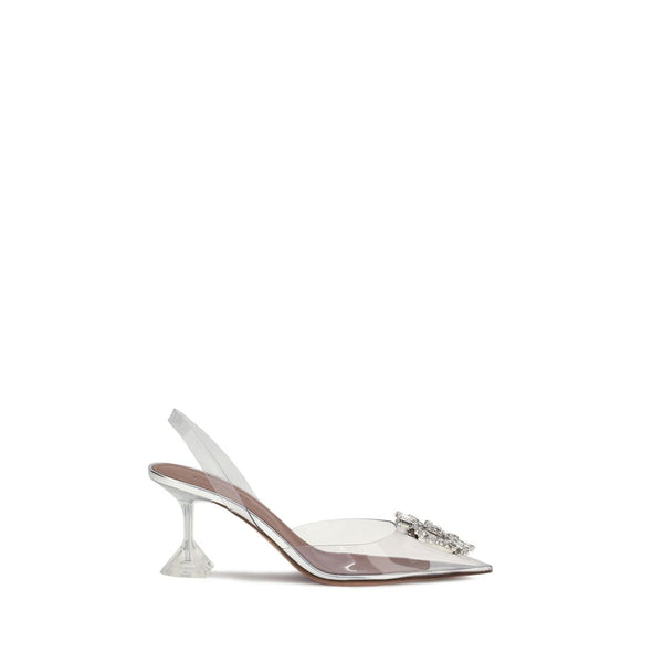 Silberne Polyethylen-Plateau-Pumps