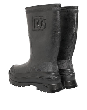 Metallisch Graue Pull On Regenstiefel Schuhe