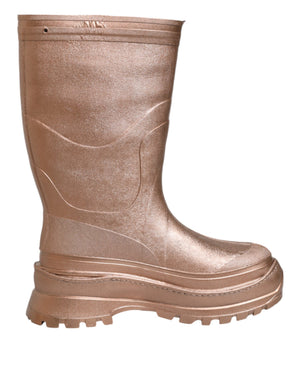 Metallic Gold Pull On Regen Stiefel Schuhe