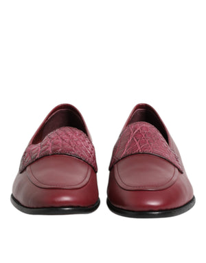 Burgunder Leder Formal Slip On Schuhe