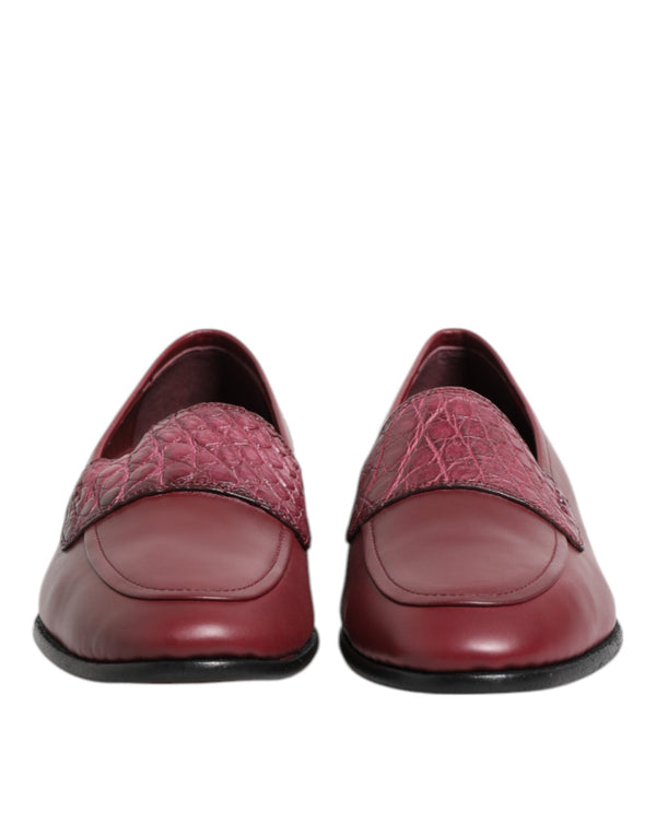 Burgunder Leder Formal Slip On Schuhe