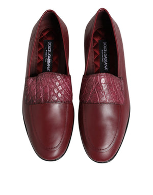 Burgunder Leder Formal Slip On Schuhe