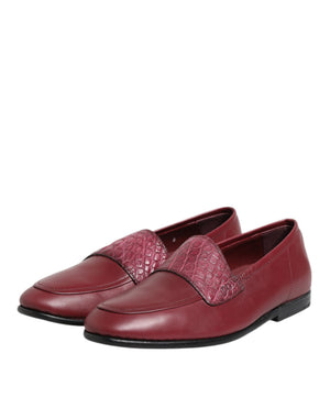 Burgunder Leder Formal Slip On Schuhe