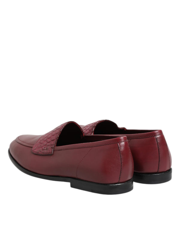 Burgunder Leder Formal Slip On Schuhe