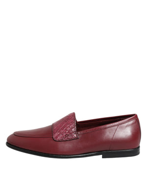 Burgunder Leder Formal Slip On Schuhe
