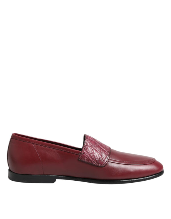 Burgunder Leder Formal Slip On Schuhe