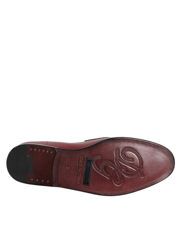 Burgunder Leder Formal Slip On Schuhe