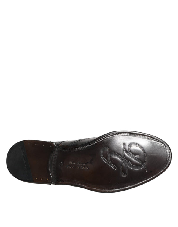 Schwarzes Leder Derby Wingtip Formelle Schuhe