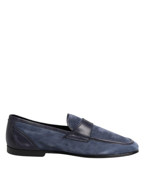 Blaue Wildleder Loafers Mokassin Schuhe