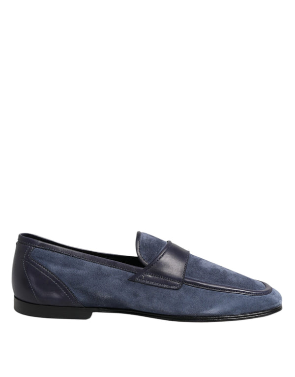 Blaue Wildleder Loafers Mokassin Schuhe