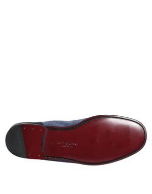 Blaue Wildleder Loafers Mokassin Schuhe
