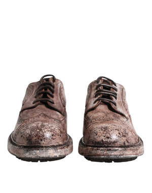 Braune Leder Distressed Brogue Schnürschuhe