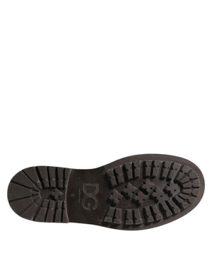 Braune Leder Distressed Brogue Schnürschuhe