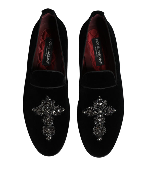 Schwarz Wildleder Kreuz Slip On Loafers Kleid Schuhe