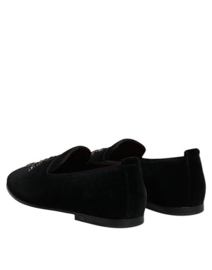 Schwarz Wildleder Kreuz Slip On Loafers Kleid Schuhe