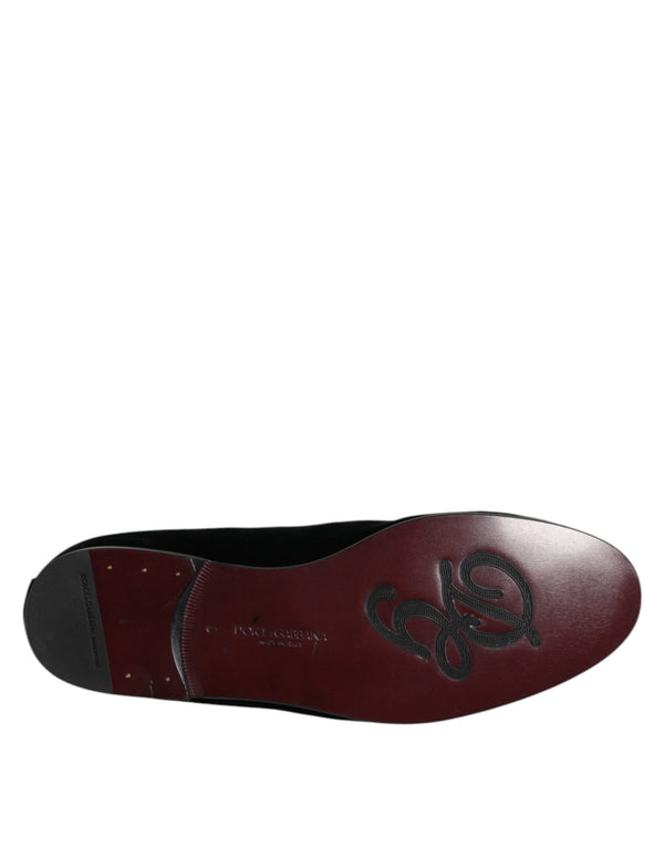 Schwarz Wildleder Kreuz Slip On Loafers Kleid Schuhe
