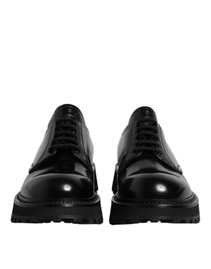 Schwarze Leder-Schnürschuhe für Trekking-Anzüge