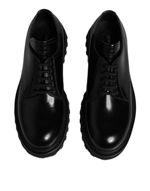 Schwarze Leder-Schnürschuhe für Trekking-Anzüge