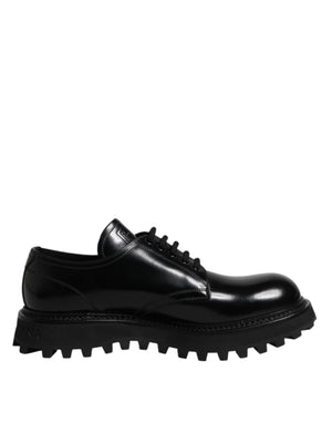 Schwarze Leder-Schnürschuhe für Trekking-Anzüge
