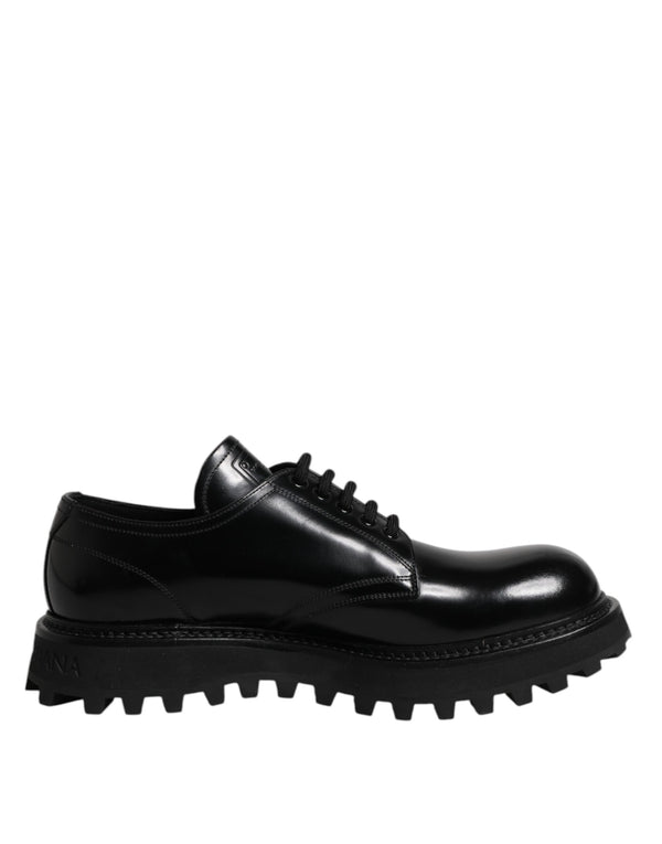Schwarze Leder-Schnürschuhe für Trekking-Anzüge