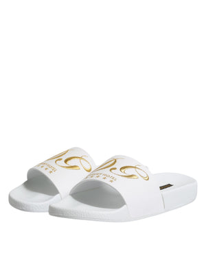 Weiße Leder Pantoletten Sandalen Beachwear Schuhe