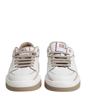 Weiß Braun Leder Low Top Männer Turnschuhe Schuhe